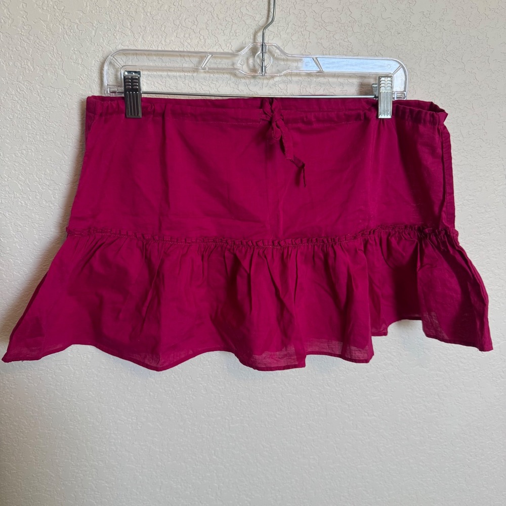 Y2K Coquette Ruffle Victoria's Secret Cotton Micro Mini Skirt Medium Pink